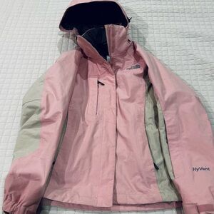The North Face Pink and Beige Ski Jacket